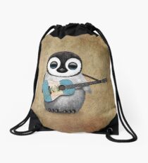 Baby Penguin Playing Guatemalan Flag Guitar Turnbeutel