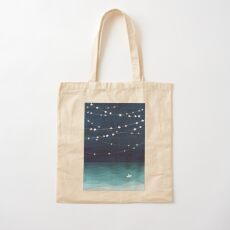 Garland of stars, teal ocean Cotton Tote Bag