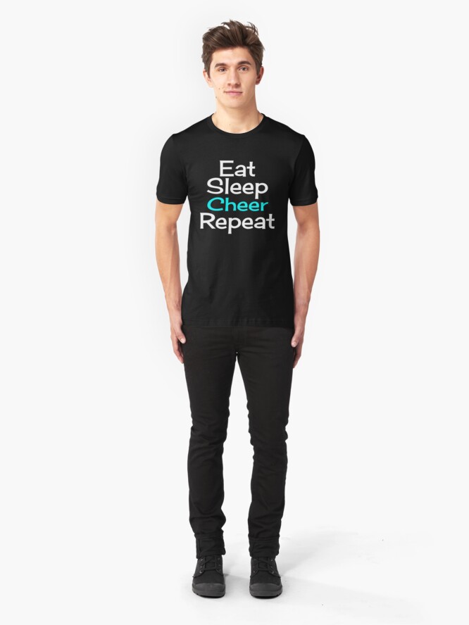 Alternate view of Eat, Sleep, Cheer, Repeat Slim Fit T-Shirt