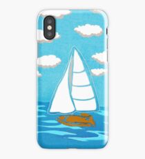 Sailboat Printmaking Art iPhone Case/Skin