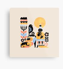Scandinavian Pug Yoga Metal Print