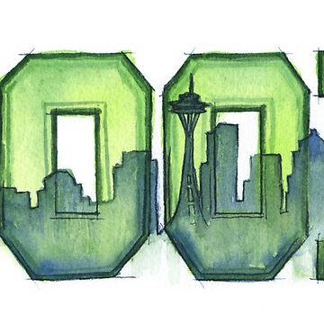 Seattle Skyline 12th Man Legion of Boom Painting Essential T