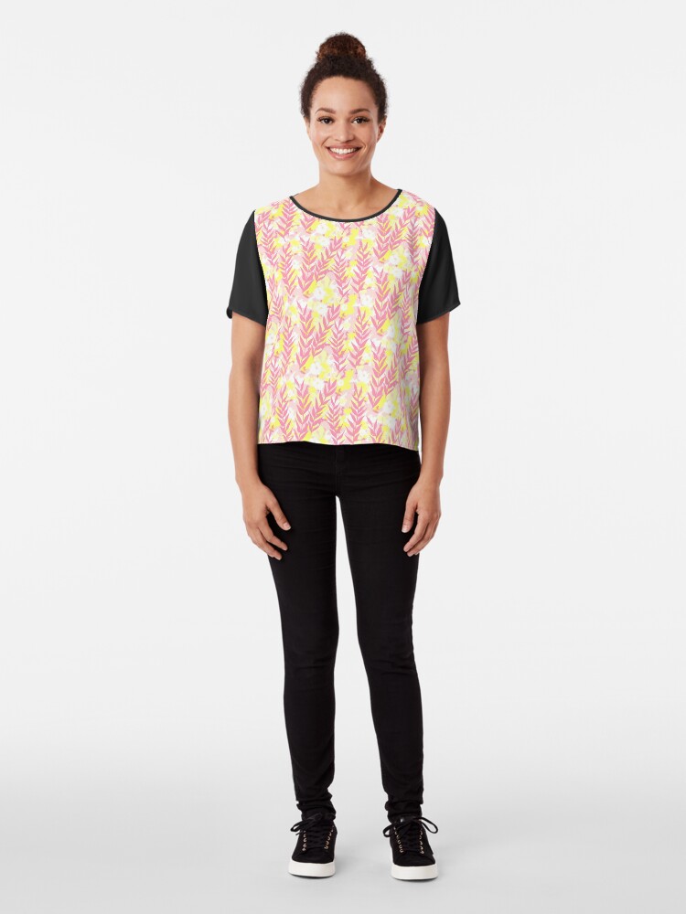 Alternative Ansicht von Blätter in Pfirsichfarbe Chiffon Top