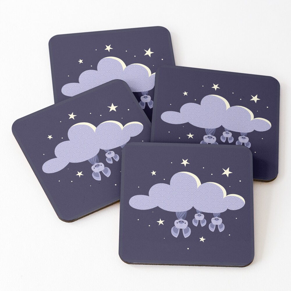 Dreaming bats Coasters (Set of 4)