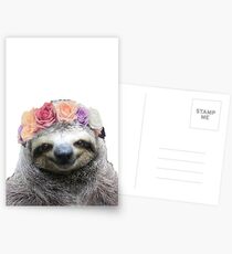 Flower Crown Sloth Postcards