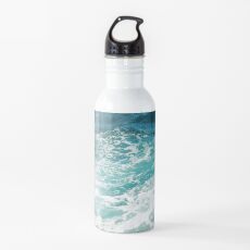 Blue Ocean Waves Water Bottle