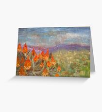 Flames of red in the midst of green Greeting Card