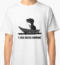 T rex hates rowing geek funny nerd Classic T-Shirt