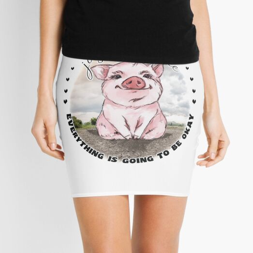 Pig Lovers Inspirational Just Breathe Mini Skirt