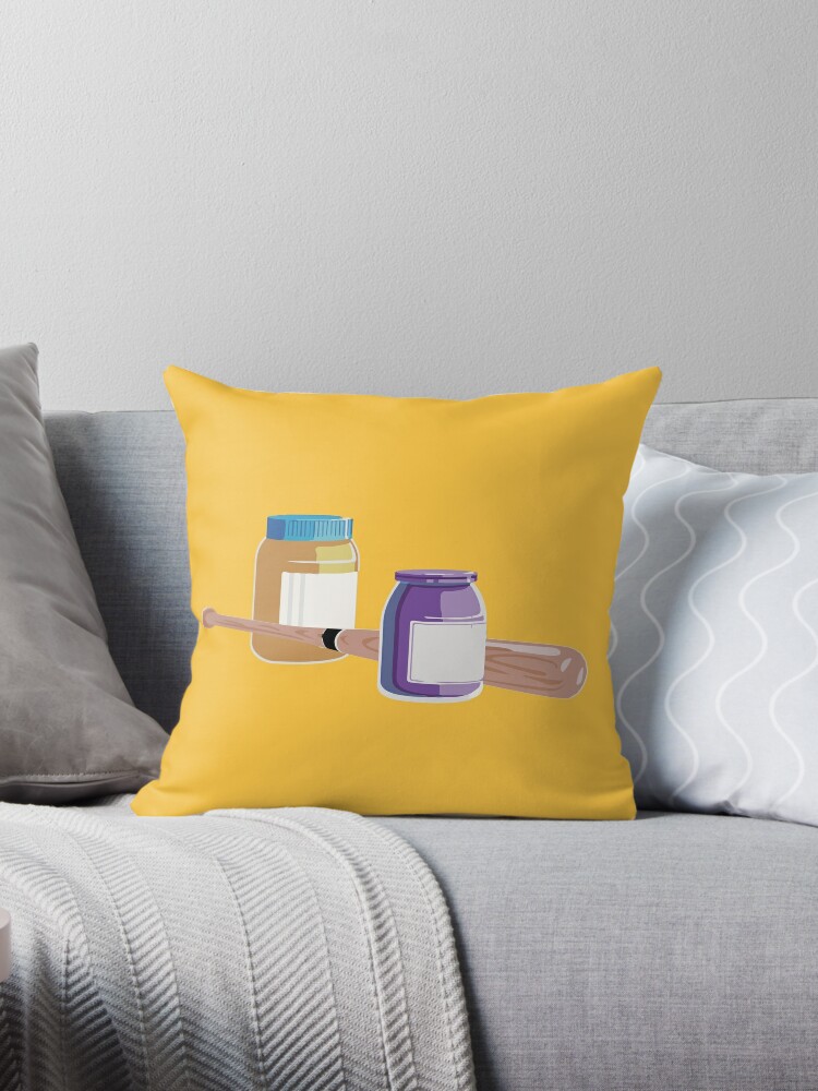 It S Peanut Butter Jelly Time Throw Pillow By Sandywoo Redbubble