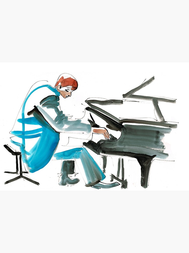 Pianist Musician Expressive Drawing by CatarinaGarcia
