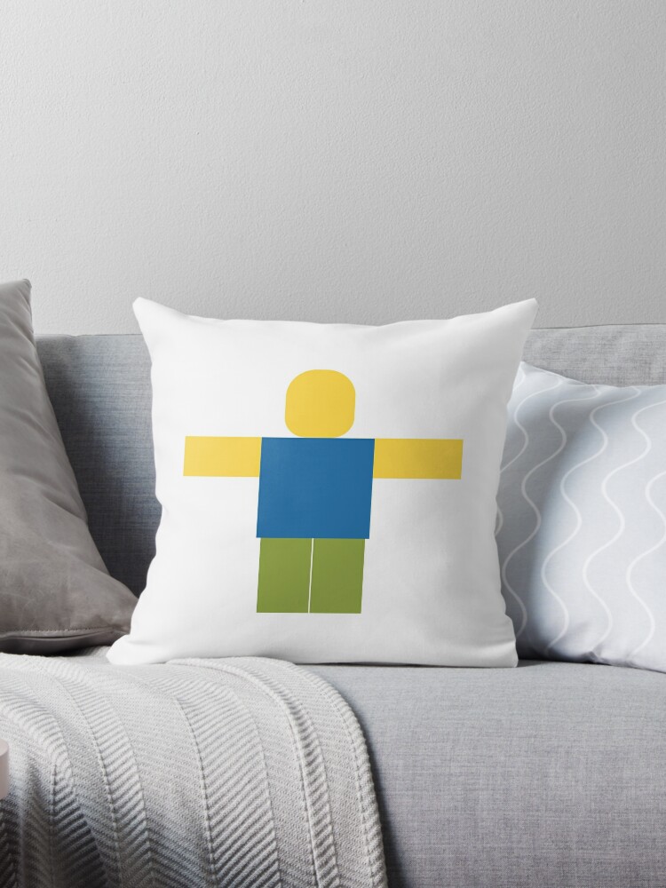 Roblox Minimal Noob T Pose Throw Pillow By Jenr8d Designs Redbubble - roblox feed me giant noob canvas print by jenr8d designs redbubble