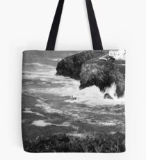 Achromatic coastline Tote Bag