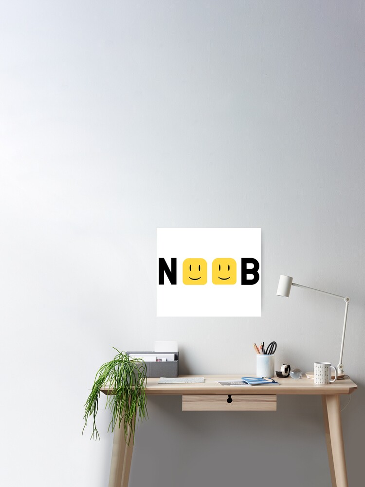 Cabezas Roblox Noob Póster - roblox noob hogar redbubble