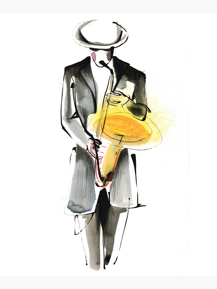 Saxophonist Musician Drawing by CatarinaGarcia