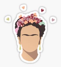 Frida With Hearts Sticker Sticker