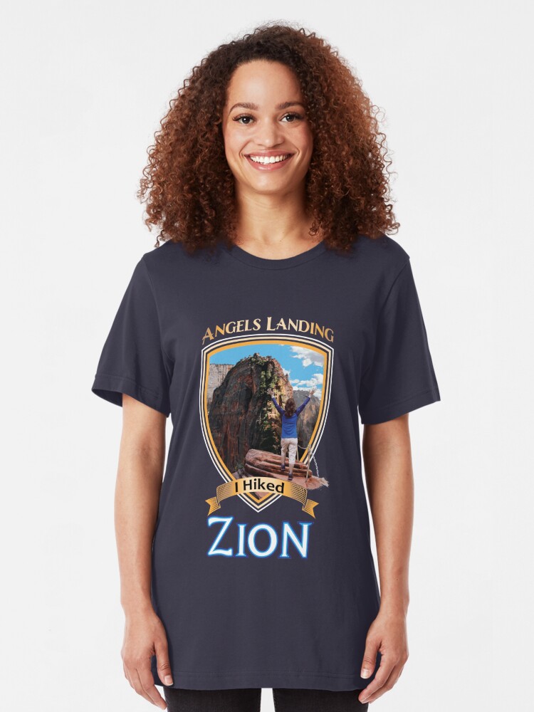 "Zion National Park Utah I Hiked Angels Landings Retro Vintage Badge style design" T-shirt by