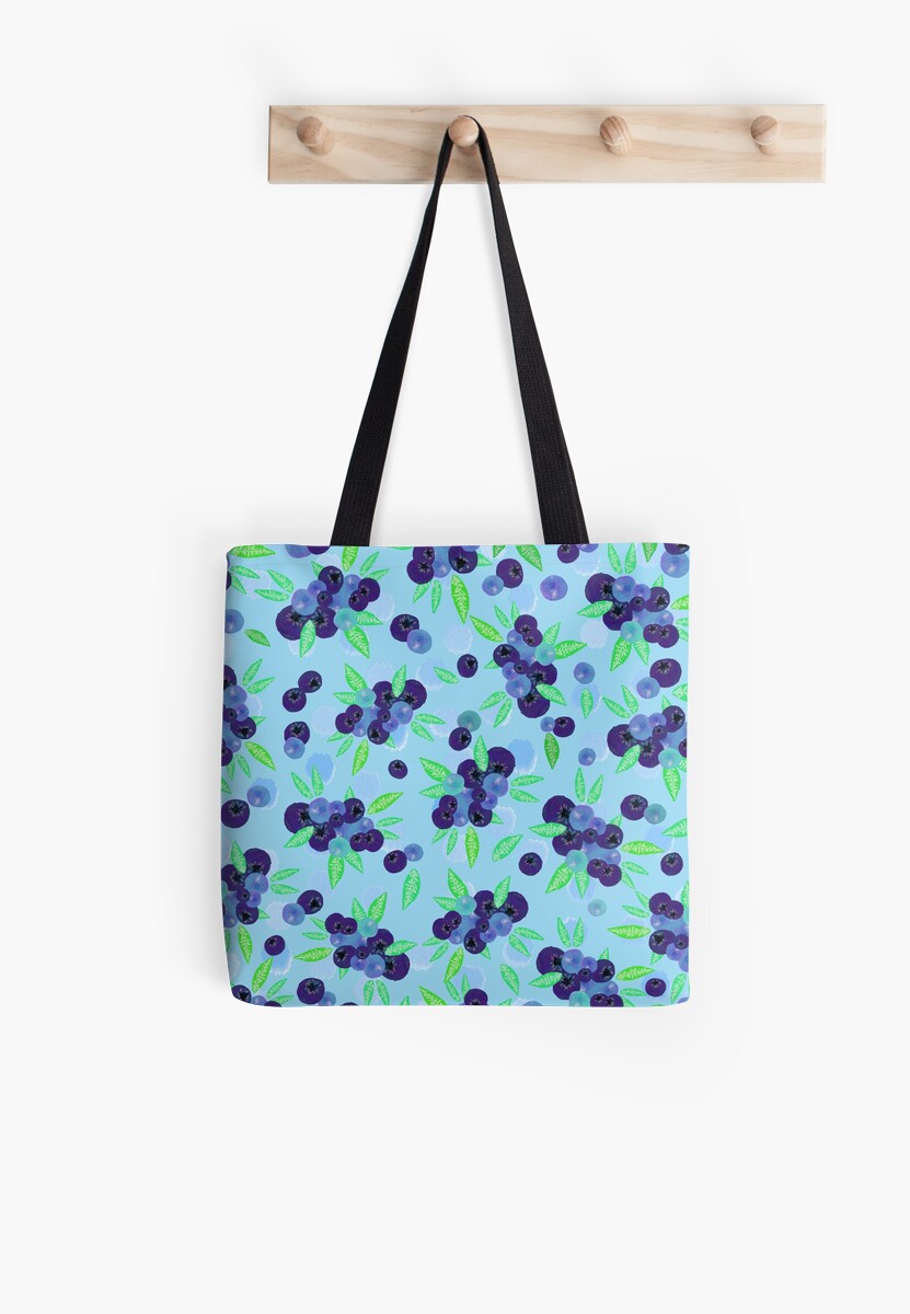 "Blueberries" Tote Bags by Lisa Argyropoulos Redbubble