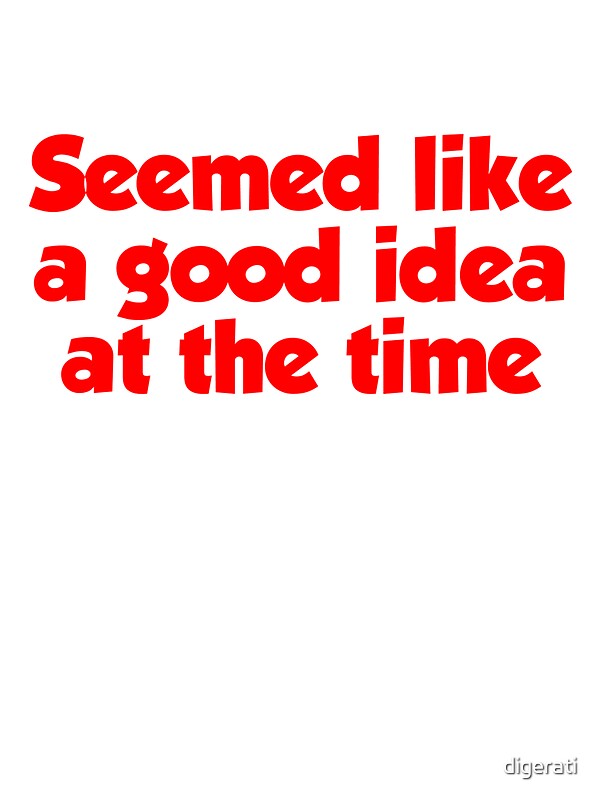 seemed like a good idea at the time shirt
