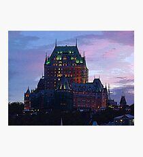 Dusk At The Chateau Frontenac In Quebec City Photographic Print