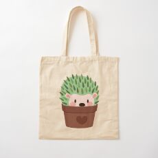 Hedgehogs disguised as cactuses Cotton Tote Bag
