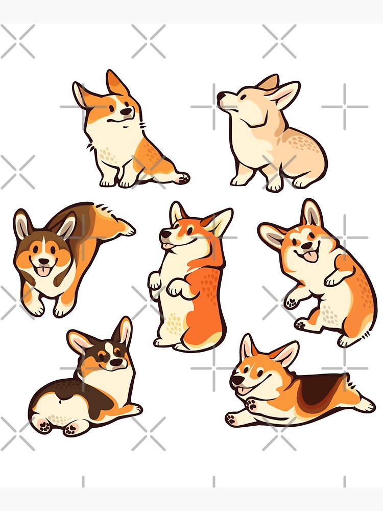 Jolly corgis in green by Colordrilos