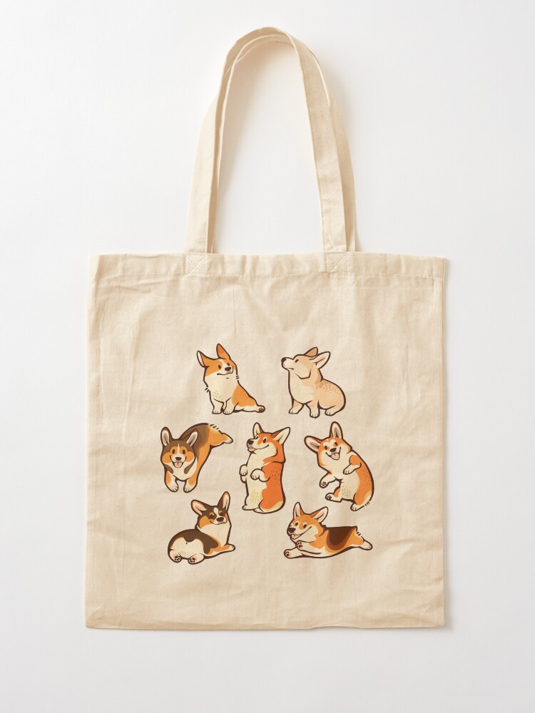 Alternate view of Jolly corgis in green Tote Bag