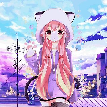 Wallpaper Cute Anime Girl Rain, Anime, Anime Art, Catgirl, Raincoat,  Background - Download Free Image