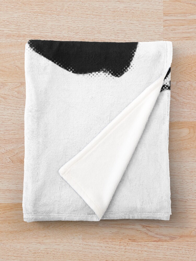 Alternate view of Banksy Panda with guns black and white Graffiti Street art with Banksy signature tag on white background HD HIGH QUALITY ONLINE STORE Throw Blanket