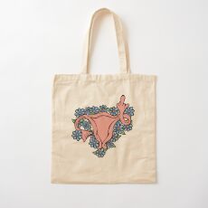 Middle Finger Uterus Pro-choice Feminist Cotton Tote Bag
