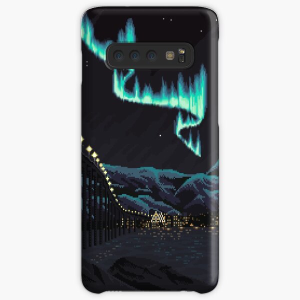 Pixel Art: Northern Lights over Tromsø Samsung Galaxy Snap Case