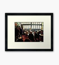 Busy lunch-time pub scene, Aylesbury, UK, 1980s Framed Print