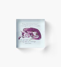 "Being overwhelmed doesn't mean you're weak or incapable" Gemstone Dragon Acrylic Block