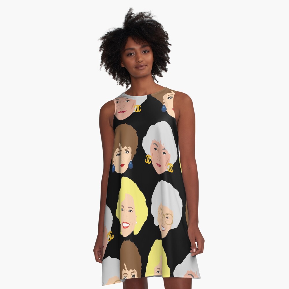 The Golden Girls Patterned Portraits A-Line Dress