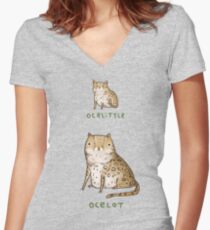 Ocelittle Ocelot Women's Fitted V-Neck T-Shirt