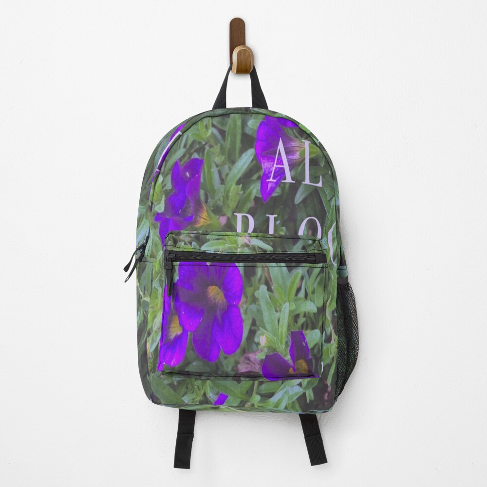 Be Always Blooming on a backpack
