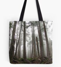 Foggy trees Tote Bag