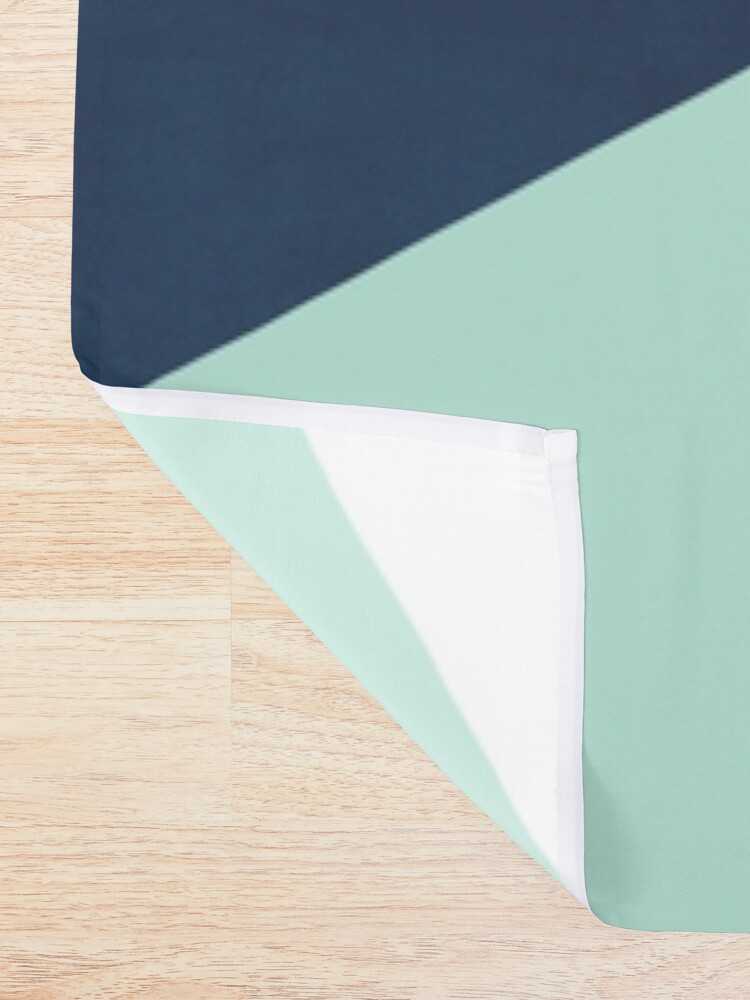Alternate view of Geometrics - seafoam & blue concrete Shower Curtain