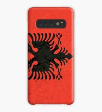 Albanien / albanischer Vintager Retro beunruhigter Flaggen-Entwurf Hülle & Klebefolie für Samsung Galaxy