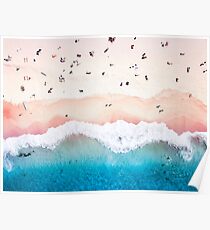 Aerial Sandy Beach Poster