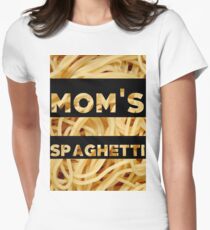 Mom's Spaghetti Print Women's Fitted T-Shirt
