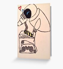 Minimalist wall e and eve Greeting Card