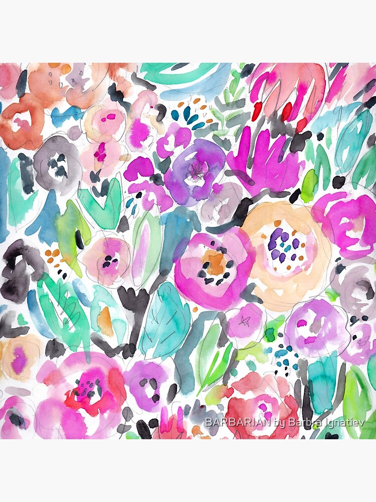 Wild Garden Painterly Watercolor Floral by Barbarian