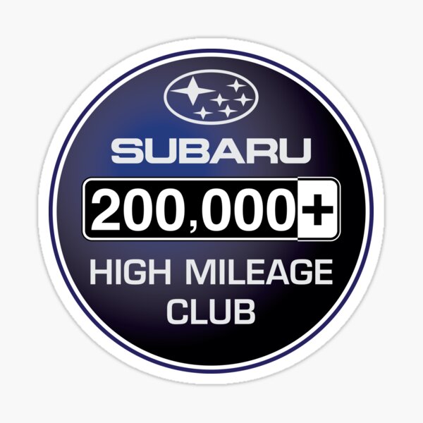 Subaru High Mileage Club - 200,000+ Miles Sticker