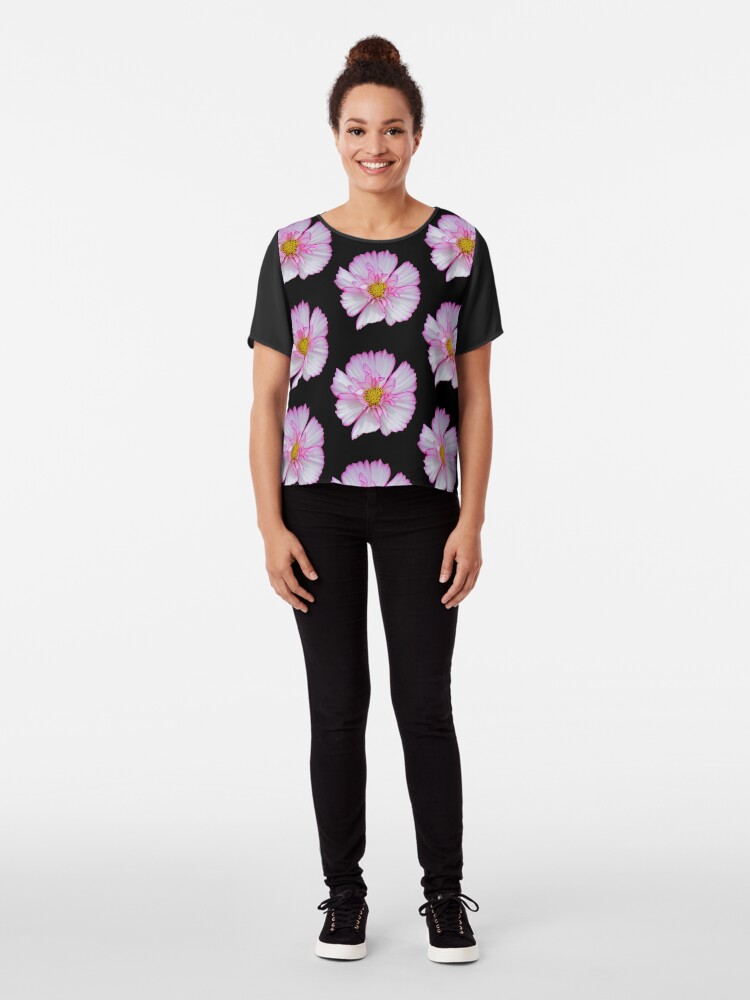 Alternative Ansicht von Blume in pink & weiß, Blumen, Blüte, Garten, Natur Chiffon Top