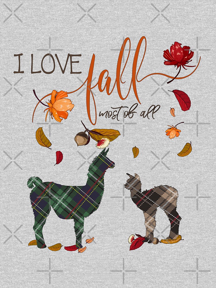 Llama Lovers - I Love Fall Most of All by IconicTee