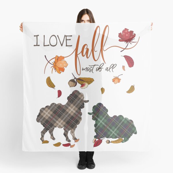 Sheep Lovers - I Love Fall Most of All Scarf