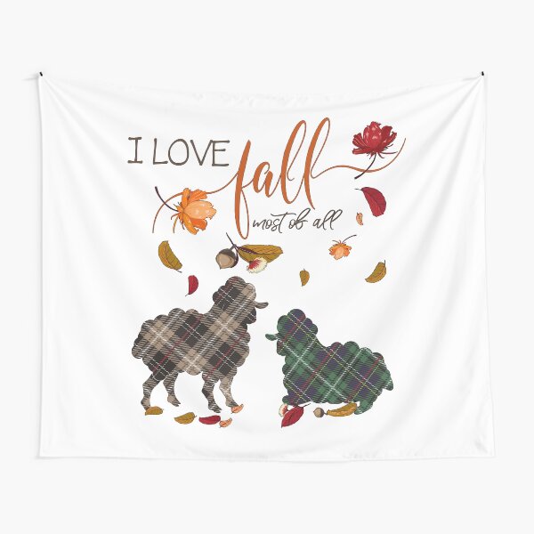 Sheep Lovers - I Love Fall Most of All Tapestry