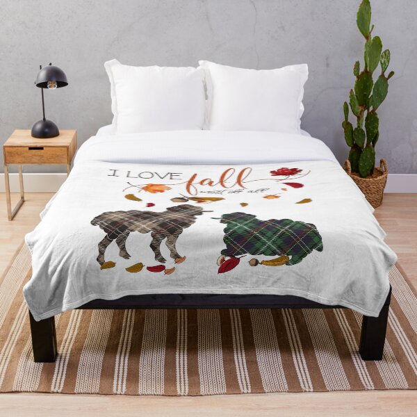 Sheep Lovers - I Love Fall Most of All Throw Blanket