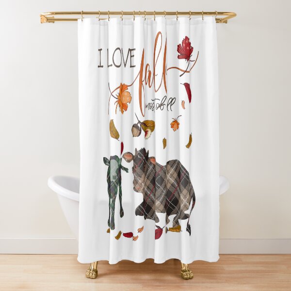 Cow Lovers - I Love Fall Most of All Shower Curtain